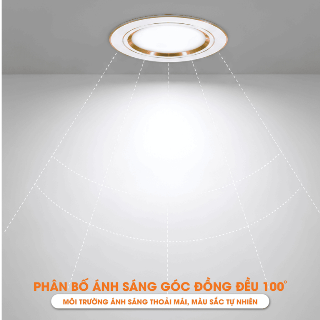 ( Nguồn Liền) Đèn LED Âm Trần 3 Màu Đế Đúc liền nguồn 8W/ 10W Phi  90 | Đèn Âm Trần Tiết Kiệm Điện