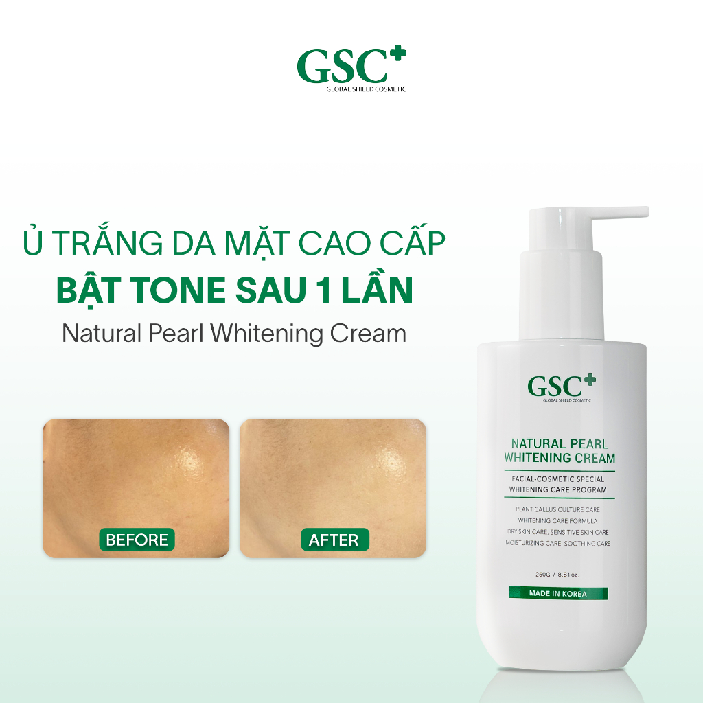 Kem ủ trắng da mặt GSC Natural Pearl Whitening Cream 250gr - GC102A