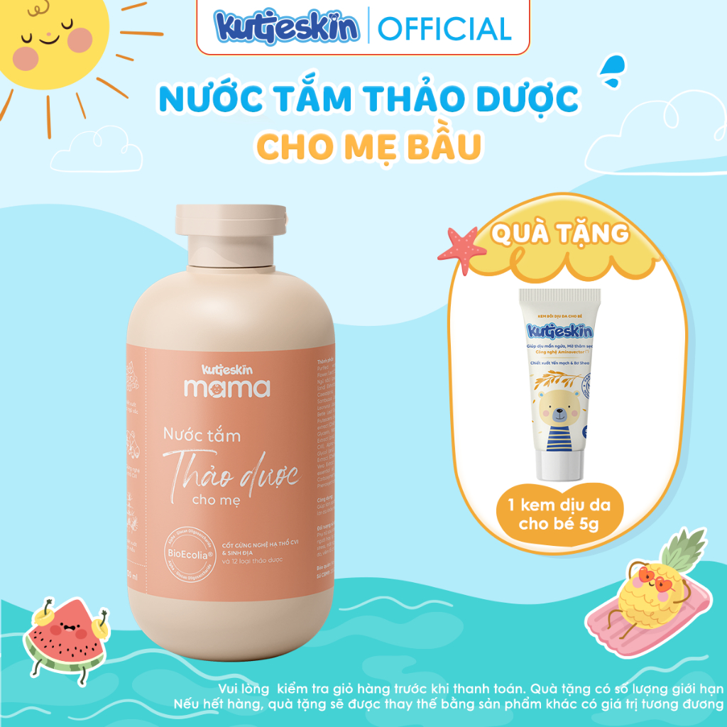 Nước tắm thảo dược cho mẹ Kutieskin Mama