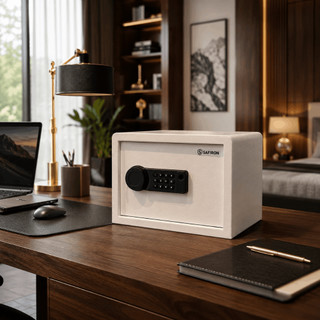 Két Sắt Mini Thông Minh Safiron 25LBF Vân Tay Điện Tử Cảnh Báo Trộm Về Điện Thoại Cao 25 x Rộng 35 x Sâu 28cm