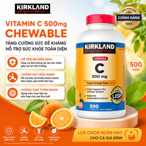 Viên uống Bổ sung & Tăng hấp thu Vitamin C Kirkland Signature Vitamin C (500 - 1000mg) - Hộp 500 viên