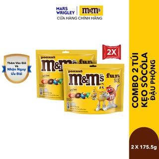 Combo 2 Túi Kẹo Sôcôla Đậu Phộng M&M's Funsize (2 túi x 175.5g)