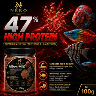 Cám Trùng Huyết NERO VIBRA MIX Cá Cảnh - Tạo Hình Sâu Đỏ, Siêu Kích Màu & Tăng Trưởng