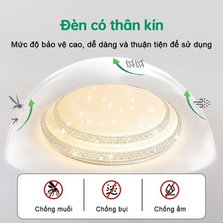 【COD】Đèn ốp trần 2 lớp 40cm/50cm 48W/72W 3 màu – Dùng cho phòng ngủ, phòng khách AC220V