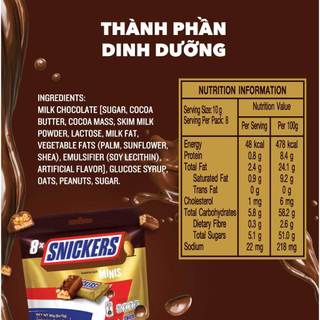 Combo 3 Túi kẹo Sôcôla nhân đậu phộng Snickers MINIs 80g (3 hộp x 8 thanh)