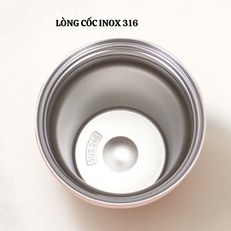 Cốc giữ nhiệt có nắp Inox 316 dung tích 450ml hàng nội địa Trung giữ nhiệt đến 12h