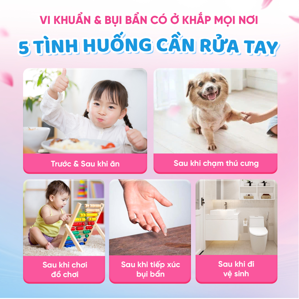 Nước rửa tay dạng bọt CleanZ hình cánh hoa làm sạch, diệt khuẩn, an toàn cho da tay 350ml