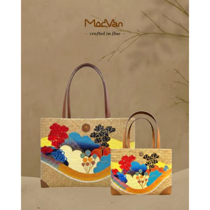 Túi Cỏ Bàng Tote Neverfull & Nón Cỏ Bàng Vẽ Tay Kim Bàng | Mộc Vân