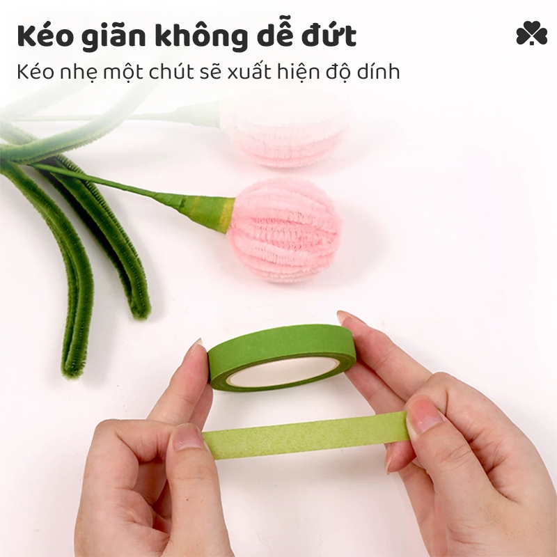 Băng Keo Sáp Xanh Quấn Cành Hoa – Cuộn Keo Dẻo Dính Tốt, Làm Hoa Handmade Kẽm Nhung, Hoa Giấy DIY