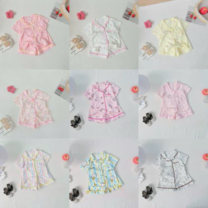 Bộ Pijama Bé Gái JPy01 Chất Đũi Mềm Mát Bộ Ngủ Cộc Tay Pyjama Trẻ Em Size 1-10 Tuổi (10-40kg)