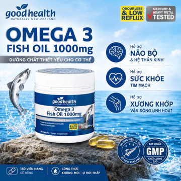 Viên Uống Dầu Cá Tự Nhiên GoodHealth Omega 3 Fish Oil 1000mg Bổ Não, Sáng Mắt, Giảm Khô Mỏi Mắt & Tốt Cho Tim Mạch