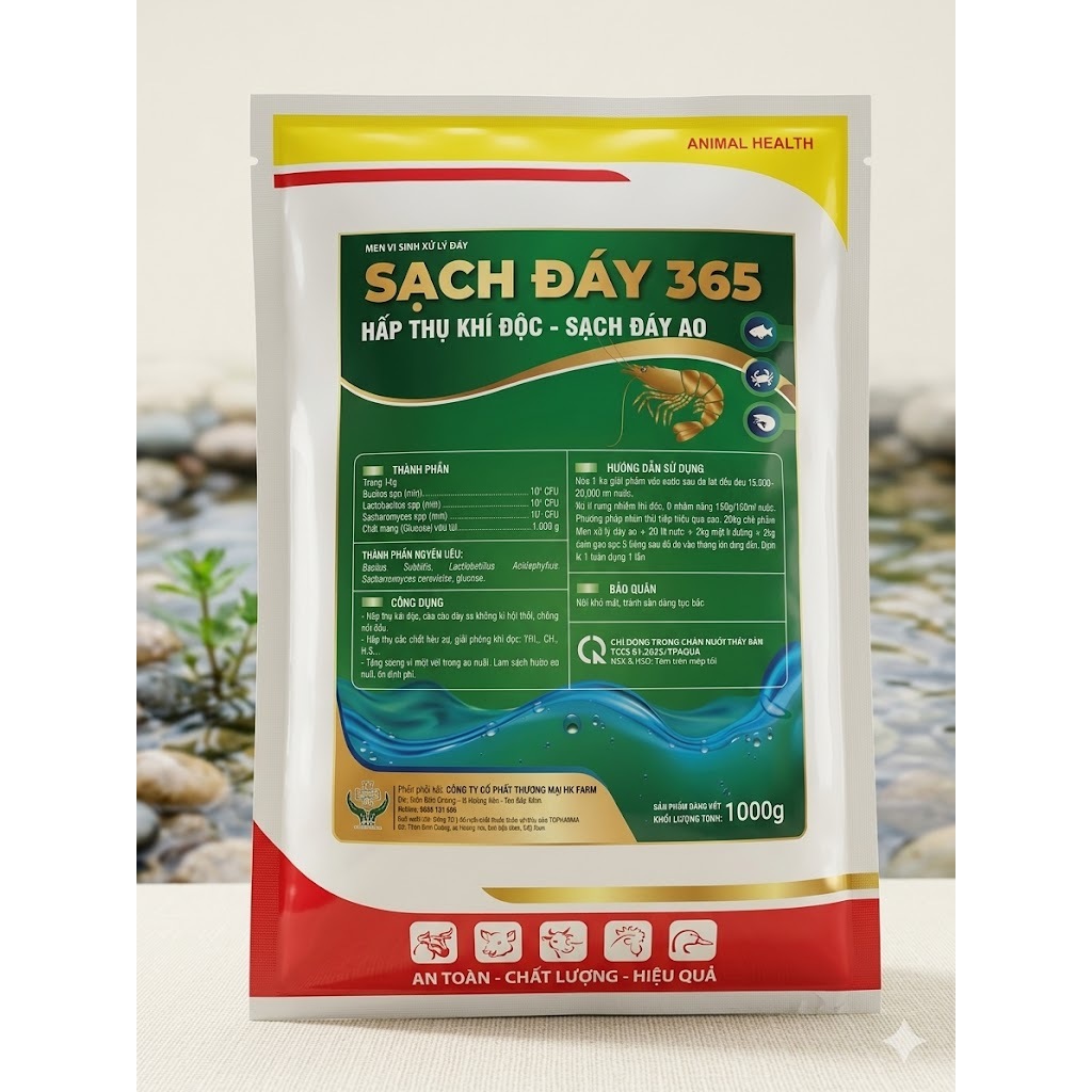Men vi sinh xử lý sạch đáy 365 - Hàm Lượng Vi sinh x10 - Hấp thụ khí độc, phân huỷ mùn bã