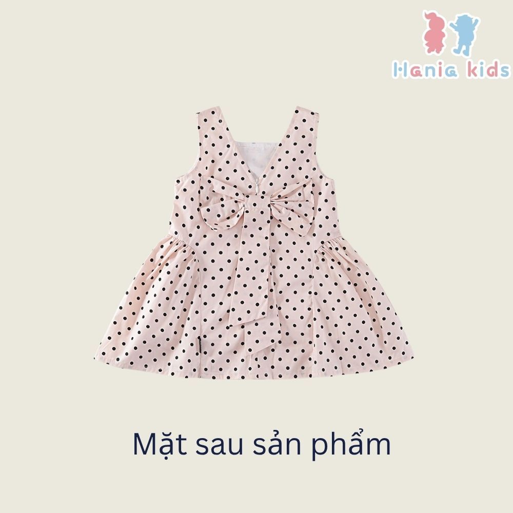 Váy Cho Bé Gái, Váy Sát Nách Dáng Suông Họa Tiết Chấm Bi Chất Liệu Cotton Thoáng Mát
