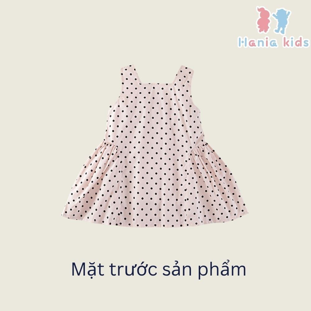 Váy Cho Bé Gái, Váy Sát Nách Dáng Suông Họa Tiết Chấm Bi Chất Liệu Cotton Thoáng Mát