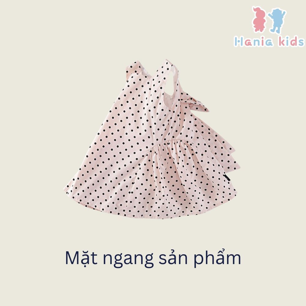 Váy Cho Bé Gái, Váy Sát Nách Dáng Suông Họa Tiết Chấm Bi Chất Liệu Cotton Thoáng Mát