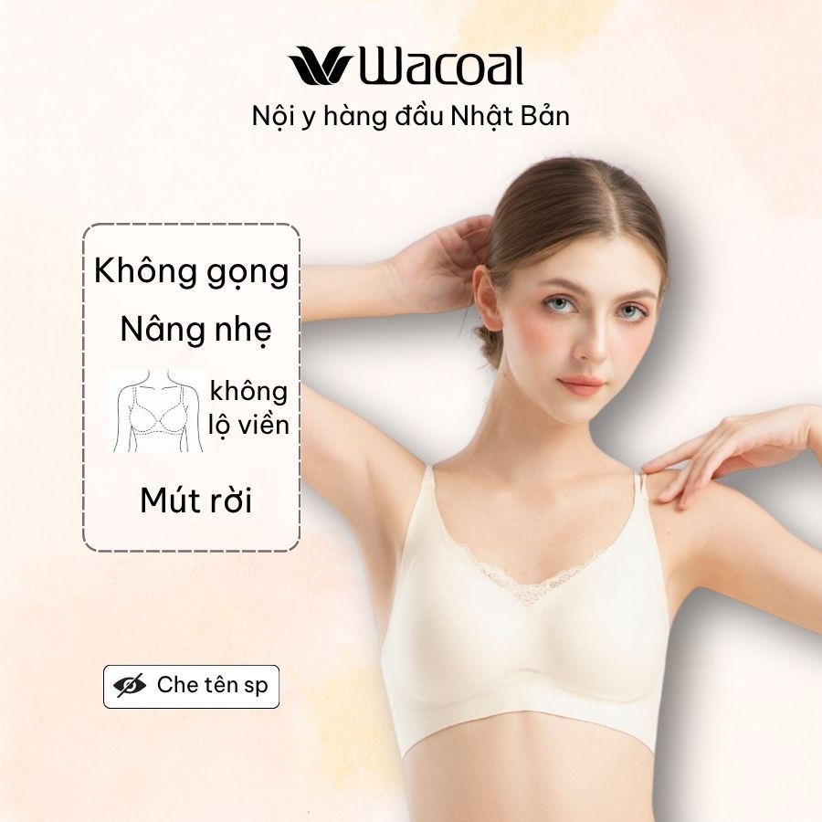 Áo lót Wacoal IHB1344 không gọng, nâng nhẹ không viền mút mỏng smart size - HB1344