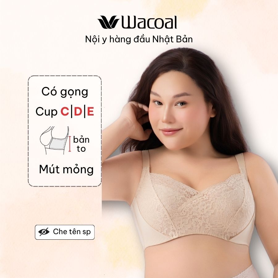 Áo lót Wacoal IIB4223 big size, có gọng, nâng vừa, mút mỏng, ren dệt - IB4223