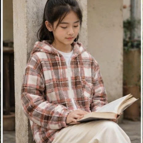 Áo khoác caro kẻ sọc có mũ khóa kéo đa dạng mẫu mã thời trang trẻ trung vải flannel thoáng khí .
