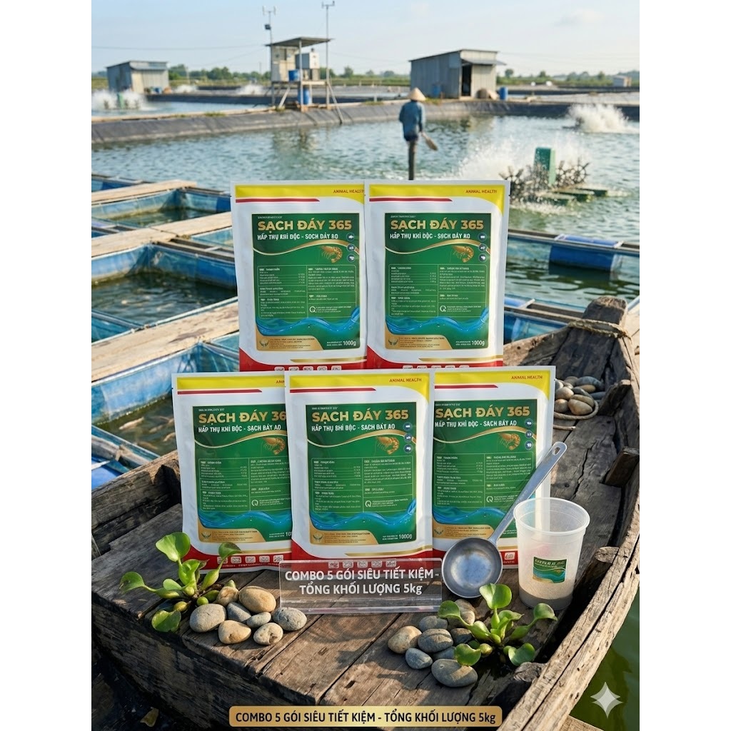 Men vi sinh xử lý sạch đáy 365 - Hàm Lượng Vi sinh x10 - Hấp thụ khí độc, phân huỷ mùn bã