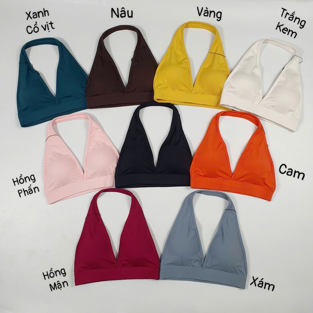 MIDORI SPORT - ÁO BRA CỔ YẾM CY8 - POLLY THUN LẠNH - KÈM MÚT RỜI  - THÍCH HỢP ĐI TẬP GYM , YOGA , AEROBIC