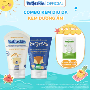 Combo Kem dưỡng ẩm và Kem dịu da Kutieskin cho bé - KAM02+KDD02