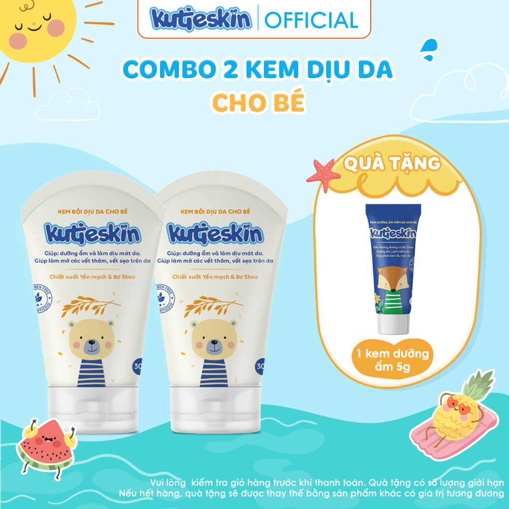 Combo 02 Kem bôi dịu da cho bé Kutieskin - 2 KDD02
