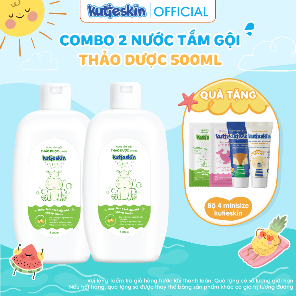 Combo 2 Nước tắm gội thảo dược cho bé 500ml