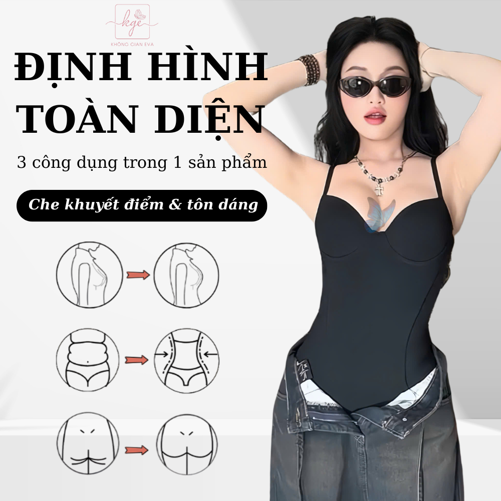 Áo Bodysuit Nữ Định Hình Body Nâng Ngực Siết Eo, Body Suit Nữ Có Mút Ngực Mỏng Nhẹ Thoáng Khí 19624