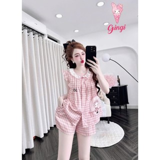 Đồ ngủ đùi thiết kế tay cánh tiên viền ren cột nơ xinh xắn (DB209)
