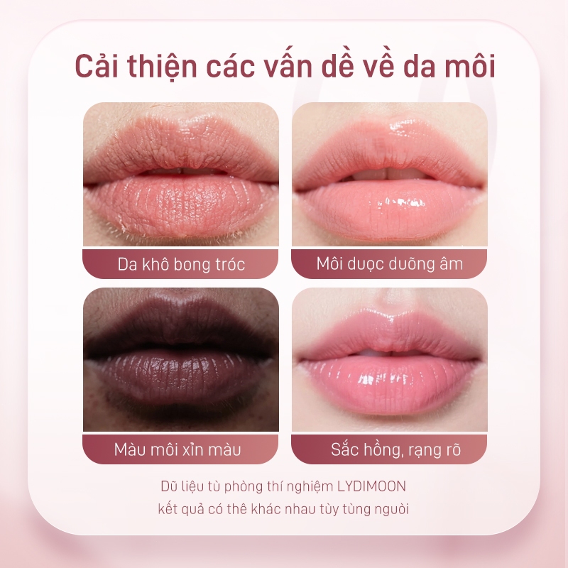Son dưỡng nhiệt đổi màu LYDIMOON 3g dưỡng ẩm không nhờn, đổi màu pH hồng tự nhiên, Hồng Tự Nhiên Như Son Dưỡng