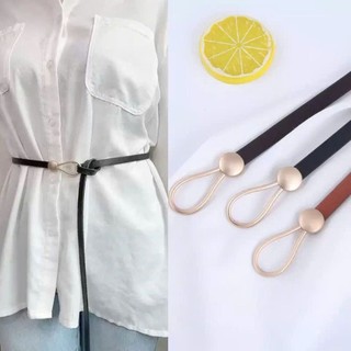 Thắt Lưng Da Dây Nhỏ 1*110cm B23 Nút Thắt Sáng Tạo Điều Chỉnh Theo Eo Thông Minh Phong Cách Hàn Quốc
