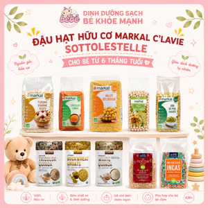 Đậu hạt hữu cơ Markal, C’Lavie,Sottolestelle cho bé từ 6 tháng. Yến mạch, đậu lăng đỏ,...