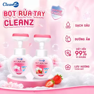 Nước rửa tay tạo bọt CleanZ 350ml kháng khuẩn dưỡng ẩm da tay với hương thơm dịu nhẹ