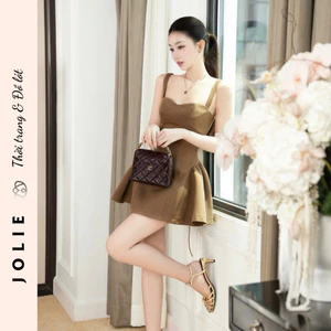 Váy Hai Dây Dáng Ngắn Tôn Dáng Cúp Ngực Cao Cấp JOLIE