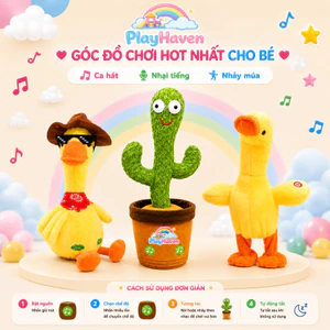 Đồ Chơi Nhại Tiếng Cho Bé Xương Rồng & Vịt Biết Nói Phát Nhạc Vui Nhộn