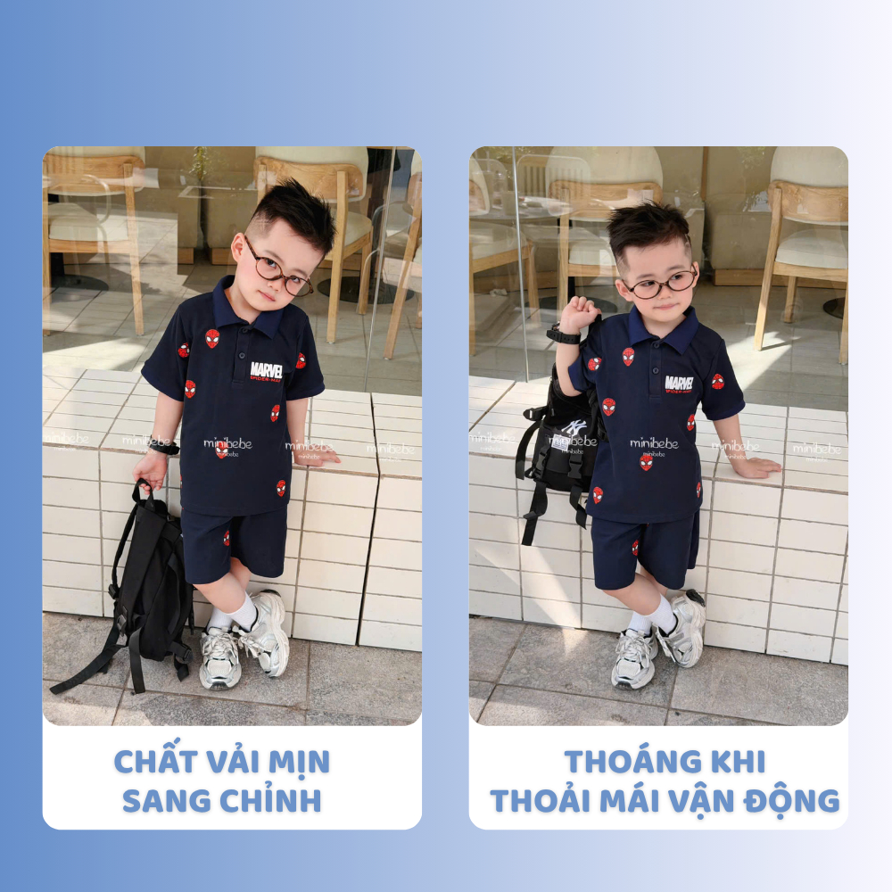 [À ƠI SHOP] D54- bộ polo mặt nhện marvel- a117.1812