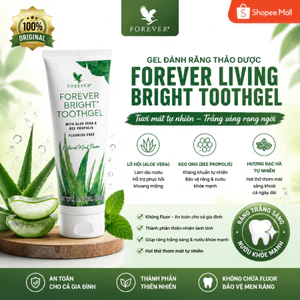 "Forever Bright Toothgel 130g – Kem Đánh Răng Thảo Dược Lô Hội, Tự Nhiên Hỗ Trợ Răng Trắng Sáng"