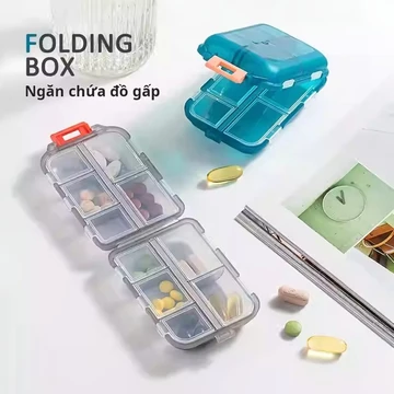 Hộp Chia Thuốc 10 Ngăn Gấp Gọn Thông Minh Hộp Đựng Thuốc Du Lịch Chống Ẩm Bỏ Túi