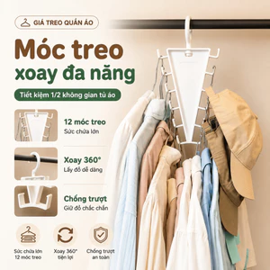 Móc Treo Quần Áo 12 Móc Đa Năng TORO,Giá Treo Phụ Kiện Xoay 360,Chịu Lực Tốt,Tiết Kiệm Không Gian