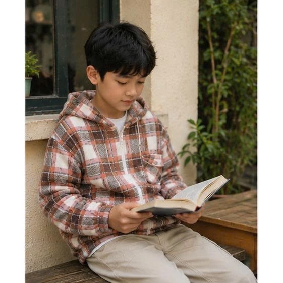 Áo khoác caro kẻ sọc có mũ khóa kéo đa dạng mẫu mã thời trang trẻ trung vải flannel thoáng khí .