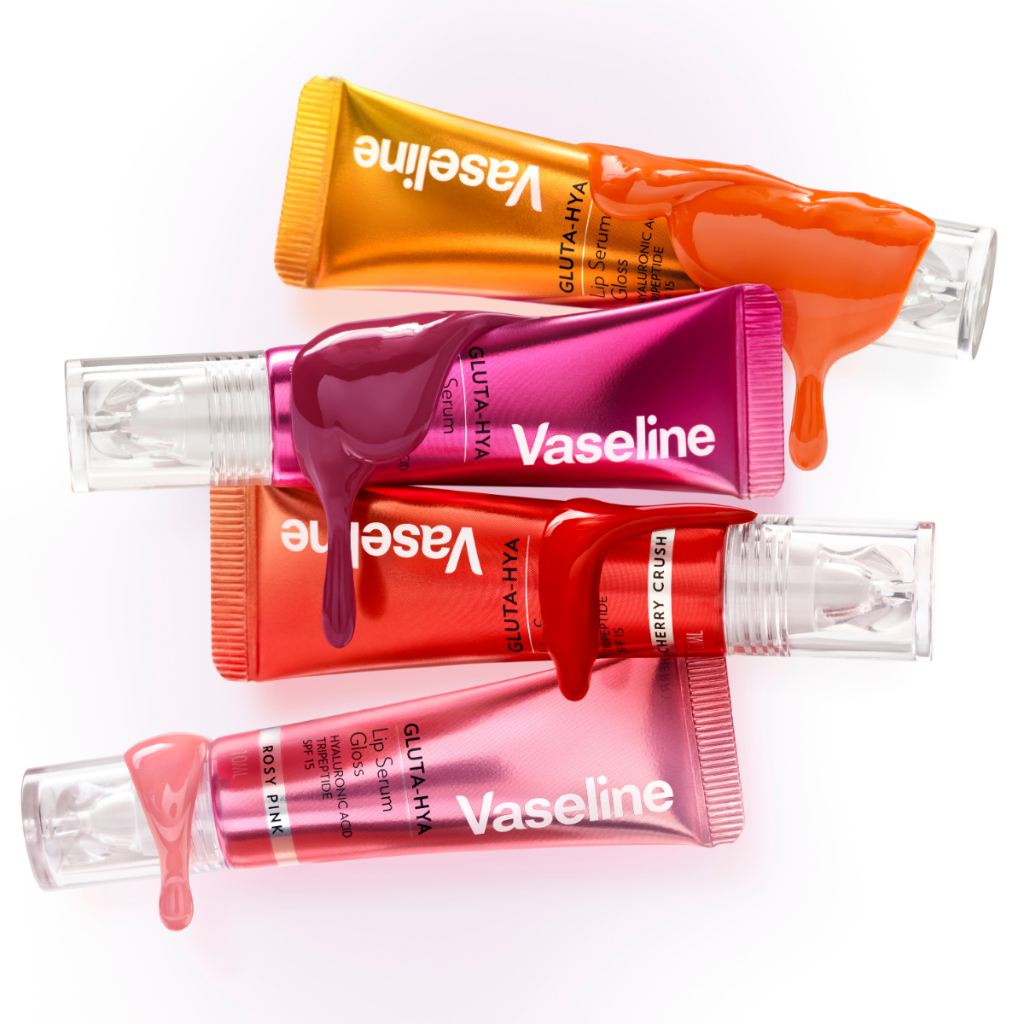 Combo son Vaseline Gluta Hya Rosy Lip Serum Gloss 10ml (tùy chọn) và Sáp dưỡng môi hồng xinh 7g