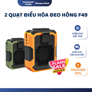 COMBO 2 Quạt Mini Đeo Thắt Lưng F49 -Quạt Làm Mát Pin 6000mAh-Quạt Điều Hoà Mini Nhỏ Gọn Và Tiện Lợi