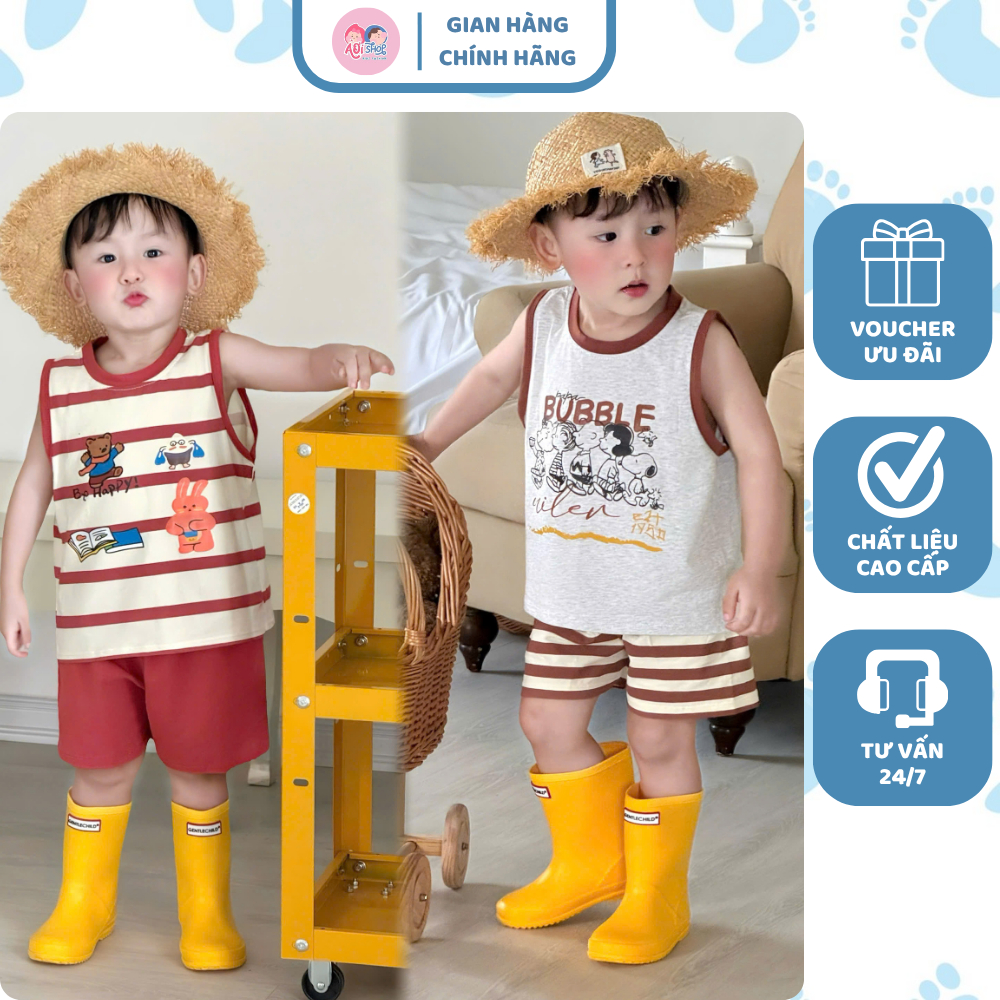 [À ƠI SHOP] D55- set 2 bộ ba lỗ papa bubble- a100.376