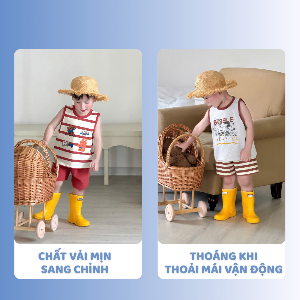 [À ƠI SHOP] D55- set 2 bộ ba lỗ papa bubble- a100.376