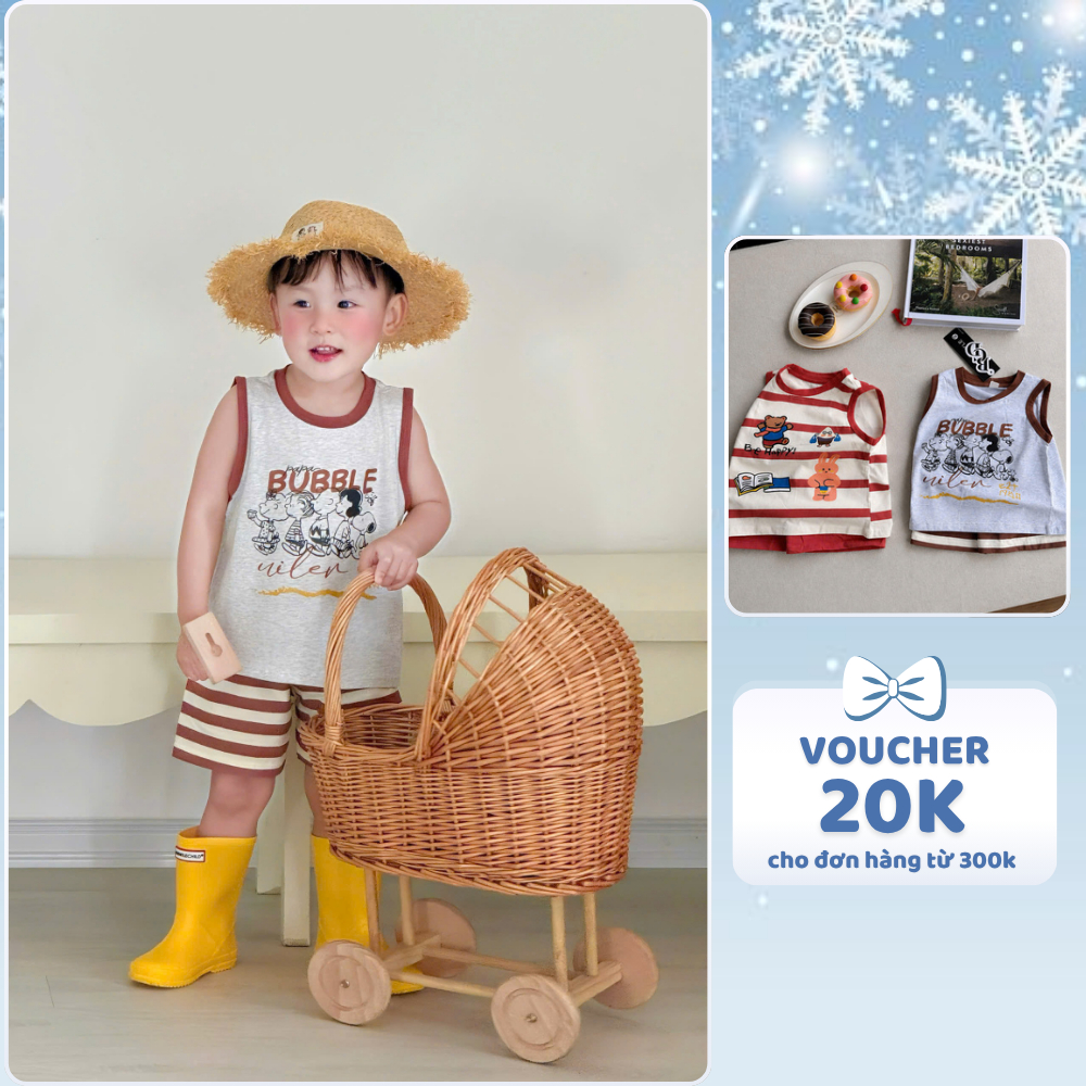[À ƠI SHOP] D55- set 2 bộ ba lỗ papa bubble- a100.376