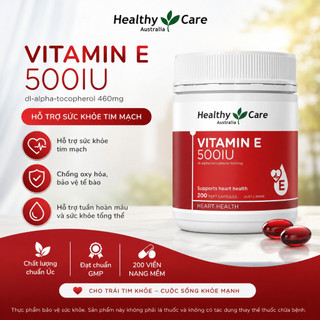 [CHÍNH HÃNG] Viên uống Vitamin E 500IU Healthy Care 200 viên hỗ trợ điều hoà nội tiết, giảm mụn