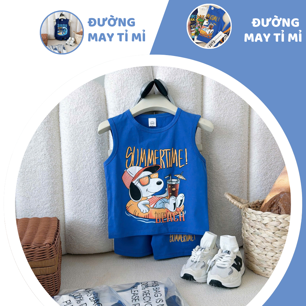 [À ƠI SHOP] D52- set 3 bộ ba lỗ chó summer time - a100.375