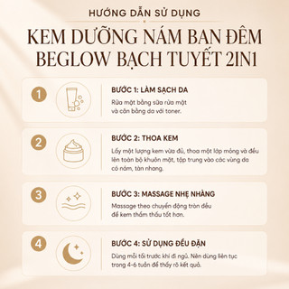 MP0637 - Kem dưỡng nám ban đêm bạch tuyết Beglow 2in1 - 25g | Nâng tone, Dưỡng Trắng, cấp ẩm, mịn da