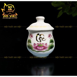 Bộ 3 Chung Thờ Cúng Phúc Lộc Thọ Có Nắp Gốm Sứ - Áng 3 Phúc Lộc Thọ - PLT2026