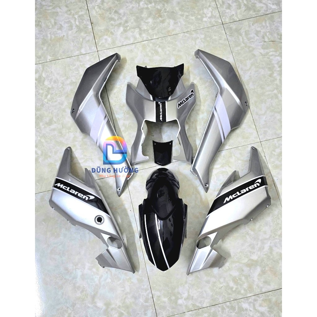 Bộ nhựa Xmen kèm tem Mclaren chắn bùn Yadea lắp xe điện xmen hàng đẹp chất lượng